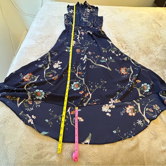 Nanette Lepore blue floral high-low sleeveless maxi dress Size 8 - Picture 11 of 12